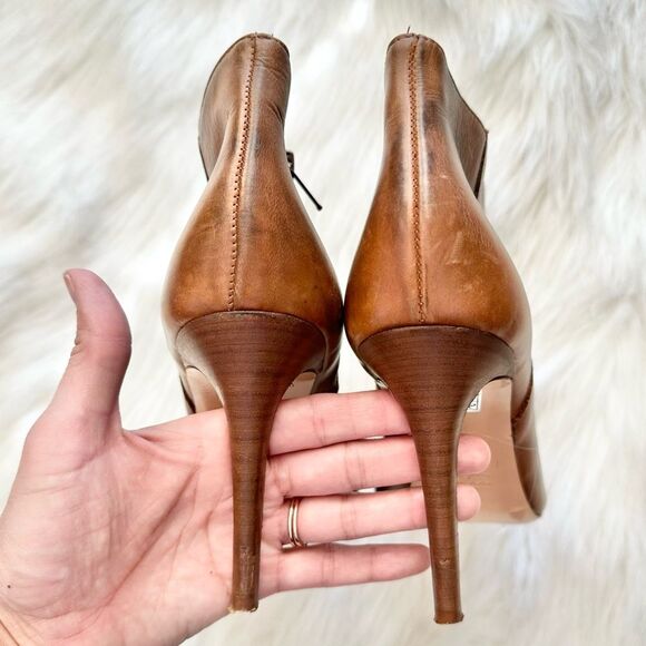 Barneys New York Western Stiletto Leather Ankle Boots in Brown Size 38 - Picture 5 of 8